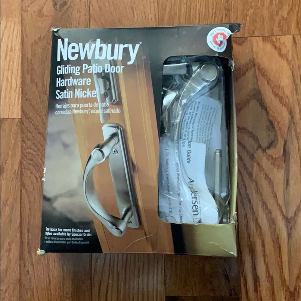 Newbury Gliding Patio Door Hardware Satin Nickel